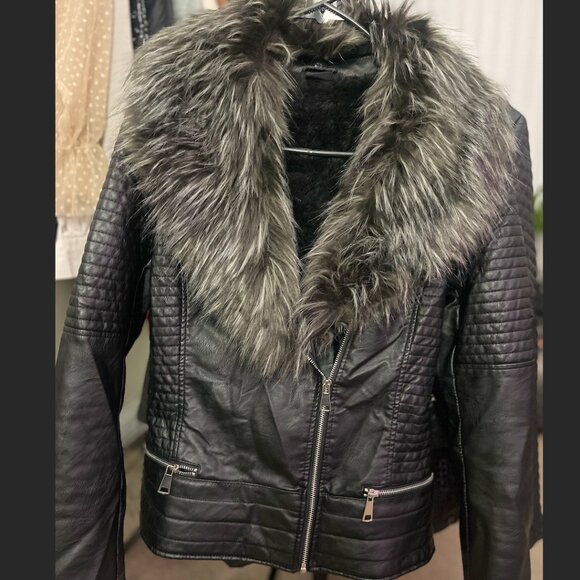 Love Token- Faux Fur and Leather Jacket - Picture 1 of 2